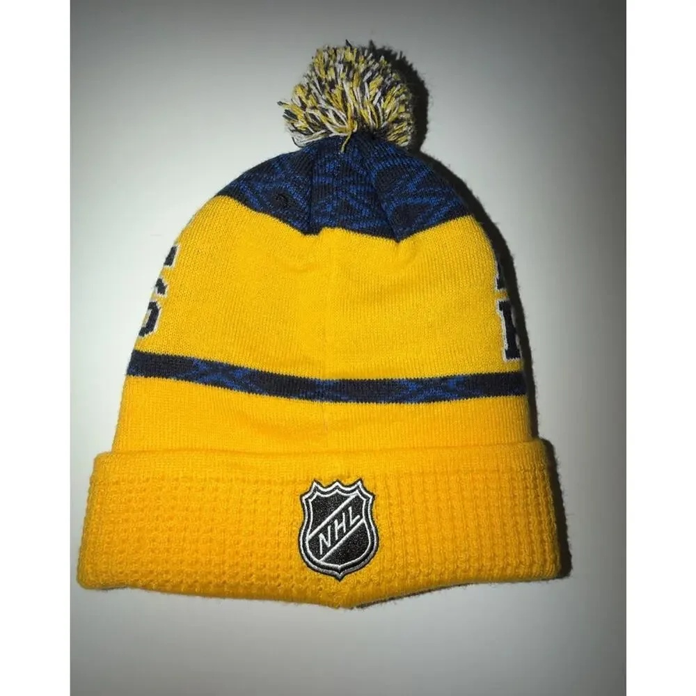 NHL Brand Nashville Predators Hockey Cuffed Knit Pom Youth Beanie Hat 58-62 cm
